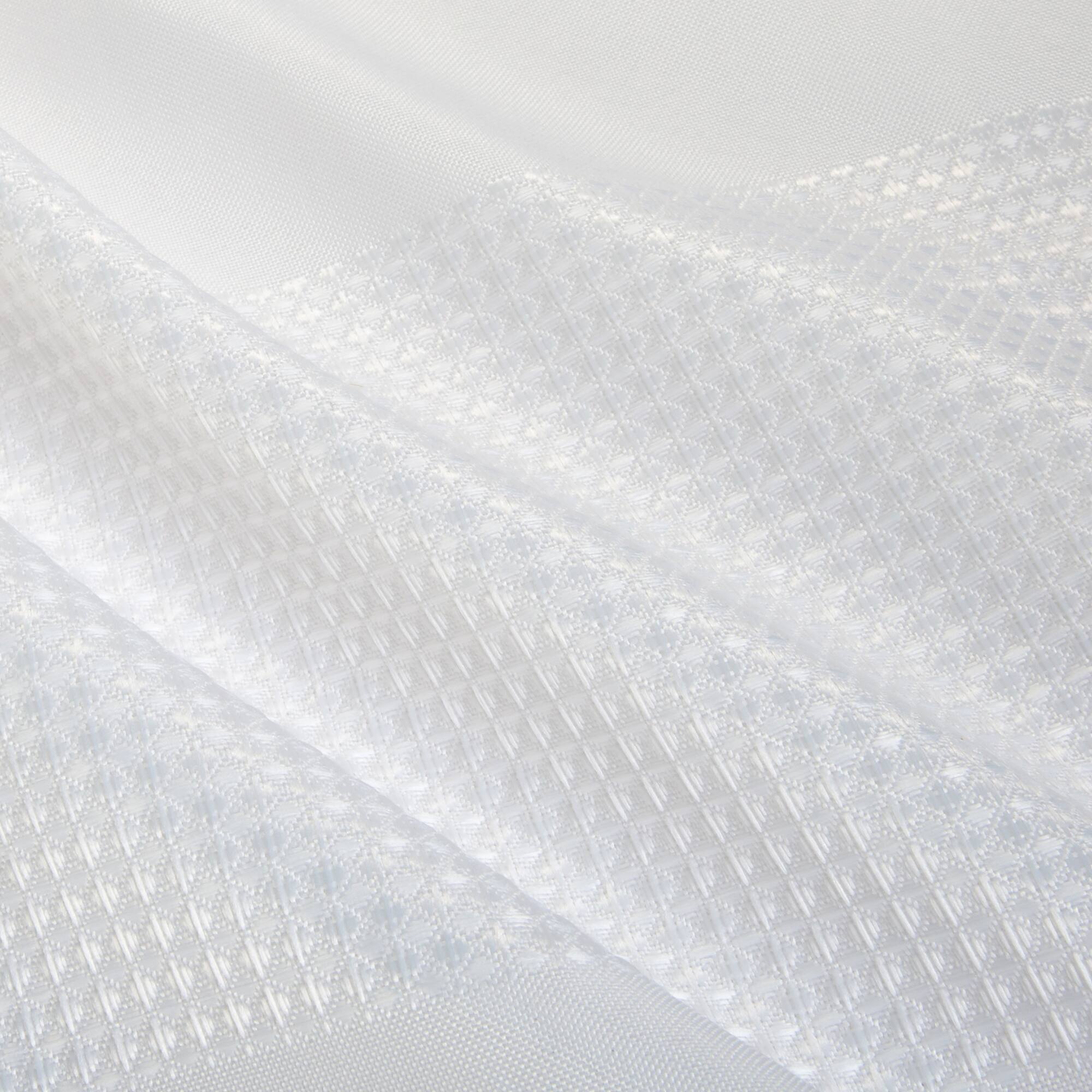 Elle Décor White Jacquard Weave Shower Curtain